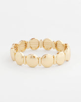 Chico's Textured Circle Stretch Bracelet GOLD