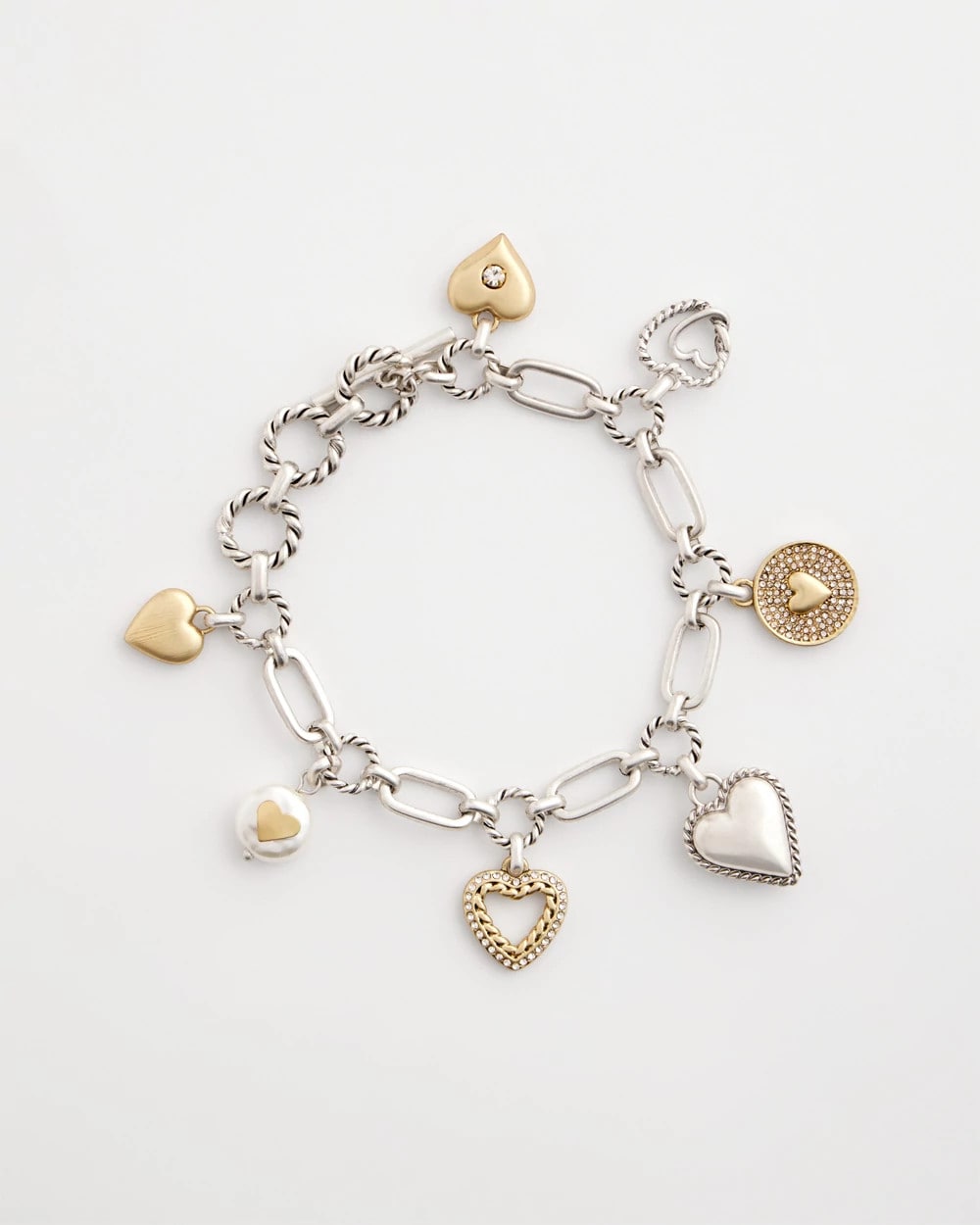 Chico's Heart Charm Bracelet MIXED METALS
