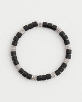 Chico's Black Barrel Bead Stretch Bracelet BLACK