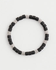 Chico's Black Barrel Bead Stretch Bracelet BLACK