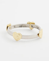 Chico's Mixed Metal Heart Stretch Bracelet MIXED METALS