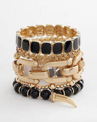 Chico's Chico's Originals Black Square Stretch Bracelet BLACK