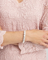 Chico's Silvertone Stretch Bracelet SILVER