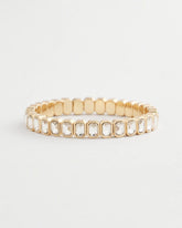 Chico's Gold Bezel Set Stretch Tennis Bracelet