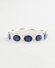 Chico's Large Faceted Gem Stretch Bracelet BLUE
