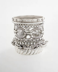 Chico's Matte Twist Stretch Bracelet SILVER
