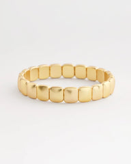 Chico's Golden Matte Square Stretch Bracelet GOLD