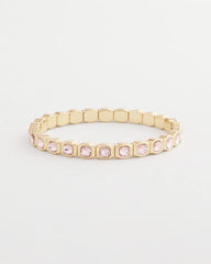 Chico's Small Pink Faceted Gem Stretch Bracelet PALE PINK