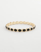 Chico's Small Black Faceted Gem Stretch Cuff Bracelet BLACK