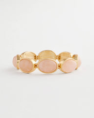 Chico's Quartz Stone Stretch Bracelet PALE PINK