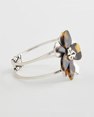Chico's Tortoise Floral Hinge Bracelet NEUTRAL