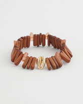 Chico's Walnut-Wood-Motif Stretch Bracelet NEUTRAL