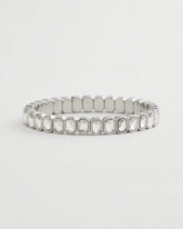 Chico's Silver Bezel Set Stretch Tennis Bracelet