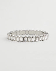 Chico's Silver Bezel Set Stretch Tennis Bracelet