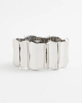 Chico's Silvertone Wave Stretch Cuff Bracelet SILVER
