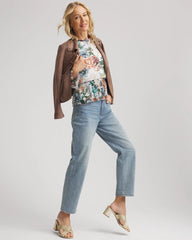 Chico's Girlfriend Straight Ankle Jeans AZZURRO INDIGO