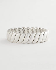 Chico's Matte Twist Stretch Bracelet SILVER