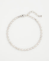 Chico's Silvertone Bamboo Collar Necklace SILVER