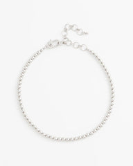 Chico's Silvertone Beaded Necklace SILVER