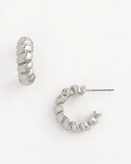 Chico's No Droop® Silvertone Twisted Hoop Earrings SILVER