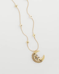 Chico's Gold Moon Pendant Necklace GOLD