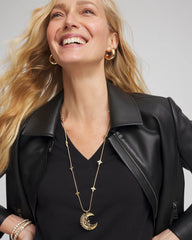 Chico's Gold Moon Pendant Necklace GOLD