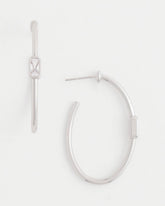 Chico's Silver Oval Hoop Earrings SILVER