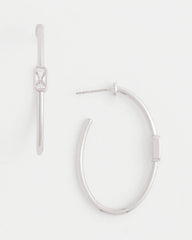 Chico's Silver Oval Hoop Earrings SILVER