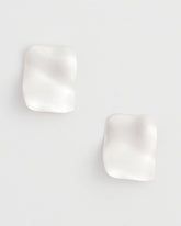 Chico's Square Oversized Stud Earrings SILVER