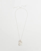 Chico's Adjustable Square Pendant Necklace SILVER