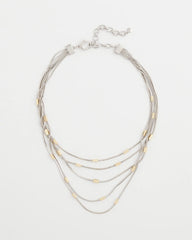 Chico's Mixed Metal Multi-Strand Necklace MIXED METALS