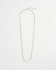 Chico's Mixed Metal Double Strand Necklace MIXED METALS