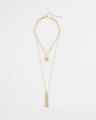 Chico's Convertible Zodiac Pendant Necklace GOLD
