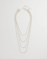 Chico's Multi-Layer Snake Chain Necklace SILVER