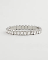 Chico's Silver Bezel Set Stretch Tennis Bracelet SILVER