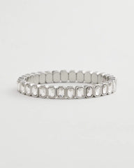 Chico's Silver Bezel Set Stretch Tennis Bracelet SILVER