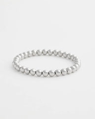Chico's Small Beaded Silver Tone Stretch Bracelet SILVER