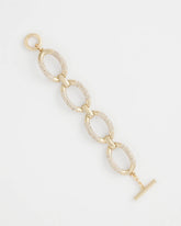Chico's Large Pave Link Toggle Bracelet GOLD
