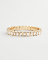 Chico's Gold Bezel Set Stretch Tennis Bracelet GOLD