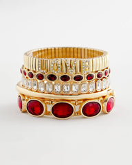 Chico's Gold Bezel Set Stretch Tennis Bracelet GOLD