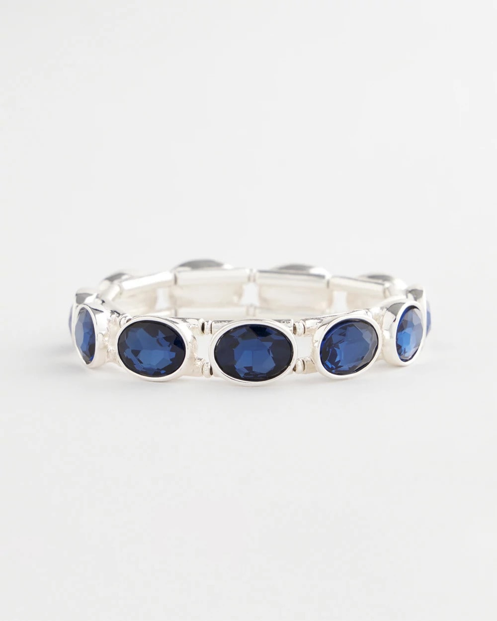 Chico's Large Faceted Gem Stretch Bracelet BLUE