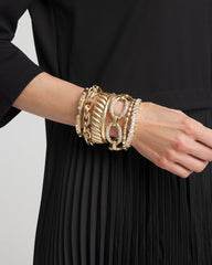 Chico's Pave Link Toggle Bracelet GOLD