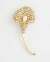 Chico's Encrusted Calla Lily Brooch GOLD
