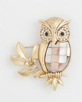 Chico's Goldtone Owl Brooch GOLD