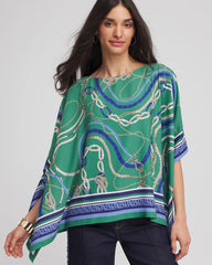 Chico's Rope Relic Poncho JARDIN GREEN