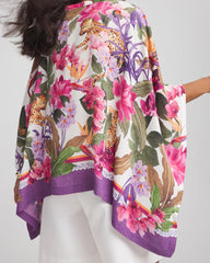 Chico's Floral-Print Poncho ECRU
