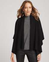 Chico's Embellished Shawl Collar Ruana BLACK
