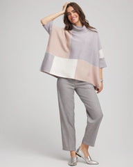 Chico's Quilted Chic Cowlneck Poncho BIRCH