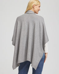 Chico's Long Knit Ruana MOON SHADE GRAY HEATHER