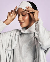 Chico's Wrap & Eye Mask Travel Set FROSTED GRAY HEATHER